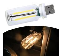 USB Car Night Light Touch Dimmable Glass Bottle(warm yellow)