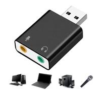 USB Card Adapter, USB Audio Adapter 3.5mm - Aluminum Alloy 3.5mm USB Sound Card For Computer USB Stereo Digital Audio Live K Song External Sound Card USB Sound Card For PC