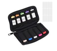 USB Case，10-Slot Flash Drive Storage Case，USB Storage Cases，USBs Flash Cases，Memory Stick Holder Wallet for SanDisk/SamData/Samsung USBs Jump Drive Memory Stick, SD Card (Black)