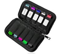 USB Case USB Flash Drive Storage Case,10 Slot USB Case with Blank Label,Compatible with SanDisk/SamData/Samsung USBs Flash Drives Jump Drive Memory Stick SD Card Cable USB Storage Case(Black)