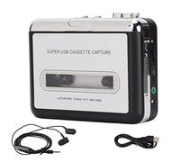 USB Cassette Player - Portable Tape to MP3 Converter with Stereo Sound, Built-in Earphone & Headphone Jack, Plug & Play for PC/Laptop (Home/Office Use)