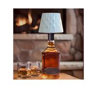USB Charge LED Wine Bottle Table Lamp with Touch Control 3 Colors Stepless Dimming Ripple Wine Bottle Table Lamp White