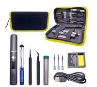 USB-Charged Cordless Soldering Iron Kit 11-Piece With Digital Display For On-the-Go Electronics Repair And Hobbyist Use(11pcs)
