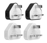 USB Charger 4 Pack 5V 1A USB Wall Adapter with 3 Pin usb plug Mains Adapter, Fast Safe Charging Compatible with iPhone 14/13/12/11/XR/XS/SE/8 for iPad Samsung Huawei Pixel charger plug Portable travel