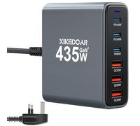 USB Charger, 6 Port GaN Charging Station UK Travel Charger, 140W Laptop Charger Power Adapter for MacBook Pro, iPad Air, Dell XPS, 65W Fast Charger Plug for iPhone 15 14 13, Samsung Galaxy S24 S23