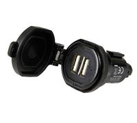 USB charger Din-Tech w/ 2 USB ports - Fast Charge - 2700mA 12/32V