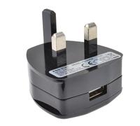 USB Charger for Mobile Phone or Tablet 5V 2.1Amp UK Mains Plug Black