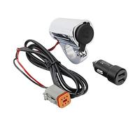 USB Charger Socket for Handlebar 7/8" - 1" for Harley Davidson Softail Slim 18-21 chrome