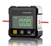 USB Charging Digital Angle Finder with Laser, 4-Side Strong Magnetic Angle Gauge IP54 Waterproof Inclinometer Level, Mini Cube Inclinometer with LCD Display for Woodworking (Multicolour)