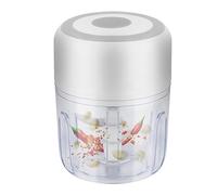 USB Charging Electric Garlic Masher & Mincer - 300ml Bowl, Blends Chili, Onion, Fruits & Meat - White