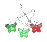 USB Charging Necklace Set - Retro Light Up Earrings, Glowing Drop Jewelry Set For Women, For Wedding Dating Birthday Party Bar Mom Sisters Friends Wife Girlfriend Gift Idea Gift, Butterfly earring