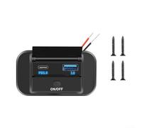USB Charging Outlet for 12V Cars and Boats with Fast Charge For QC3 0 and For PD3 0 Ports, Includes Power Switch for Battery Conservation, Supports Various USB Devices (1pc)