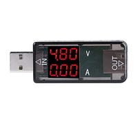 USB Color LCD Voltmeter Ammeter Current Meter Multimeter Charger USB Tester Real Time Voltage Current Monitor for Phone Power Bank Pad Electronic Devices ABS Material Black Blue 70x25x10mm