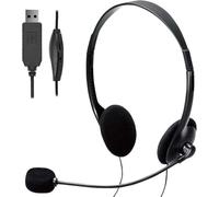 USB Computer Headset, Lightweight PC Headset with Microphone Noise Cancelling, Wired Headphones Business Headset for Skype Webinar Cell Phone Call Center, Clear Chat, Ultra Comfort