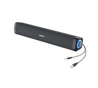 USB Computer Speaker Loud Wired Portable Speakers for Notebook Gaming Setup - Clear for treble Deep for bass Play Design 38x6x6cm Grey(black)