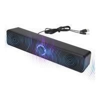 USB Computer Speakers Mini Portable Soundbar With 3D Surround Stereo | Computer Sound Bar USB PC Soundbar Broad Compatibility Plug And Play For Laptops Phone Great For Gamers Families