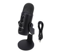 USB Condenser Microphone Enhanced Voice Clarity Gaming Microphone USB, Colorful Ambient Light, for Gaming and Live Streaming (Black)