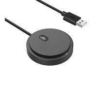 USB Conference Microphone 360° Omnidirectional Mic with Mute Key Plug & Play Compatible with Windows/MacOS for Computer PC Laptop Video Meeting Chatting Recording Gaming
