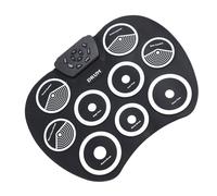 USB Connection 9- Practice Pad with Foot Pedals and Drumsticks, Portable Electronic Pad Set, Built in Speaker, Great for Musicians On the Go, Interactive Experience