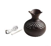 USB Cool Mist Aroma Humidifier and Essential Oil Diffuser with Colour Changing 7-LED Light, Wood Grain Design, Portable Aromatherapy Air Purifier for Bedroom,(Dark)