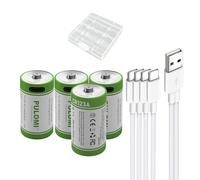 USB CR123A Lithium Ion Rechargeable Battery, 3.7 V 700 mAh Rechargeable Batteries CR123A Battery, 1.5H Quick Charge, 1200 Cycles with Type C Connection Cable, Constant Output, Pack of 4