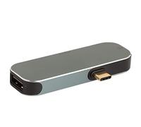USB CUBE FEEDING 5 IN 1 USB C -ADAPTOR Coth Splitter for Tablet, Silver Aluminum Alloy