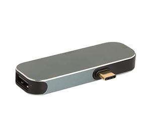 USB CUBE FEEDING 5 IN 1 USB C -ADAPTOR Coth Splitter for Tablet, Silver Aluminum Alloy