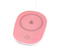 USB Cup Warmer Glass Gravity Thermostatic Heating 55°c Sensor Control On/Off - with Auto for Coffee Tea Plus Hot Beverages - White(Pink)