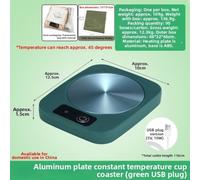 USB Cup Warmer Pad 55C Constant Temp Auto Shut-Off(USB Green) | ABS material, 12.5x10cm size, fast heating tech, prevents scalding, easy to clean