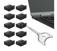 USB Data Blocker, 10 Pieces Tight Fit Easy Install Plugs, USB Port Protection Blocker, Secure Charge-Only Adapter, Data Juice Jacking Prevention, Cybersecurity Travel Kit For Laptop PC Smart
