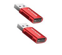 4rd Gen Data Blocker (2-Pack) -Protect Against Juice Jacking,Hack Proof 100% Guaranteed,Any Other USB Device Charging, USB- Data Blocker (Red)