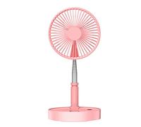 USB Desk Fan, Desktop and Table Fan, Travel Portable Air Circulator Fan Mini Fans Battery Operated or USB Powered, Height Adjustable from 14.2 inches to 3.3ft as Floor Stand Pedestal (pink)
