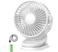USB Desk Fan Powerful, Mini Table Fan Silent with Strong Airflow - 4 Speeds Rechargeable Personal Stroller Fan, Timing, Portable Small Fan for Home Camping Office