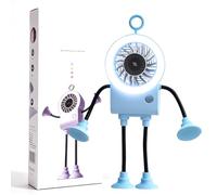 USB Desk Fan with 5 Speeds, Rechargeable Portable Fan with Suckers,Portable Foldable Fans with Lighting, Battery-Operated Personal Mini Fans, USB Charging, for Home, Office Bedroom, Travel and Cars-O