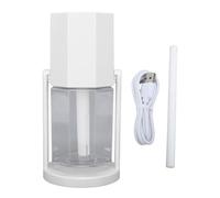 USB Desktop Humidifier Multifunctional Quiet Colorful Ambient Light Portable Small Humidifier for Car Home Bedroom Office (White)