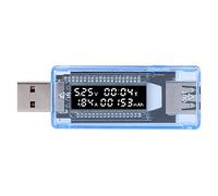 USB Detector Voltmeter Ammeter Power Capacity Tester Real Time Monitoring LCD Display Compact Portable for Phone Computer Power Bank Notebook Plastic 59x23x13 5mm