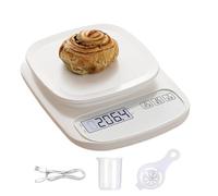 USB Digital Kitchen Scale with 7kg Capacity for Cooking, Baking and Coffee | High Precision Waterproof Food Scale with Tare Function, LCD Display | Incl Measuring Cup and Separator