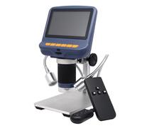USB Digital Microscope with Stand and Remote, 4.3'' Electronic Microscope with External Fill Light for Soldering, PCB, Watch, Phone Repair, Jewelry Appraisal