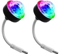 USB Disco Light, 2pcs Sound Activated Disco Ball Party Lights, Rotating Magic Ball Light, Perfect for Car, Home, Dance, Birthday, Wedding, Christmas. Lighting for Atmosphere (Black)