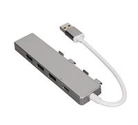 USB Docking Station, Four Ports Portable 3xUSB2.0 Ports USB Hub Multiport Adapter 1xUSB3.0 Port 1xUSB C Power Port for Laptop (Gray)