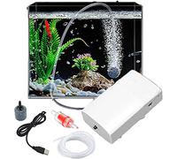 USB Drive Aquarium Air Pump, Portable Whisper Quiet Fish Tank Aerator Pump Accessories included, Oxygen bubbler Back Up fits for Power Cut and Aquarium Transportation (USB drive 1.5W 1 outlet)