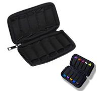 USB Drive Case Organiser, USB Sticks Storage Case Portable Flash Drive Storage Bag, Electronic Accessories Organizer Travel Carrying Pouch with 10 Slots for SamData/Memory Stick, Black, 165 x 95 mm