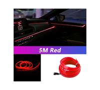 (USB drive, Red) 5M Car Interior Led Strip Light Neon EL Wiring Decorative Lamp For Auto