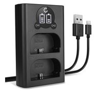 USB Dual Charger for Canon LC-E6 LP-E6 LC-E6E LP-E6N Power Supply Charging Lead