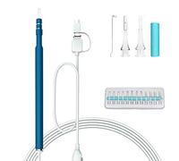 USB Ear Endoscope 3 in 1 Digital Otoscope Inspection Camera Earwax Removal HD Visual Earpick Tool with Adjustable 6 LED Lights for Android and PC (Navy Blue)