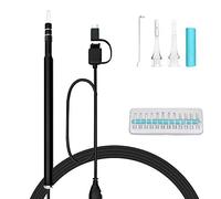USB Ear Endoscope MASO 3 in 1 Digital Otoscope Inspection Camera Earwax Removal HD Visual Earpick Tool with Adjustable 6 LED Lights for Android and PC (Black)