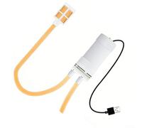 USB Electric Auto-Siphon Pump for Homebrew, 2L/min Low Noise Self-Priming, 1/1.6/3M Hose Options for Beer Wine Kombucha Transfer, Compact 6.7×4cm(1Meter)
