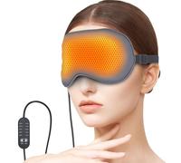 USB Electric Heated Eye Mask for Dry Eyes & Migraines - Adjustable Temperature (36-60℃) & Timer, Silk Washable Cover, USB-Powered Carbon Fiber Therapy