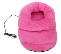 USB Electric Heated Foot Warmer Plush Heating Slipper Pink | Nonslip Design, Warm Keeping Comfort, USB Powered Use, for Cold Weather and Winter Random Color