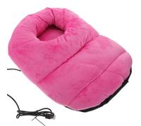 USB Electric Heating Slipper Plush Foot Warmer for Winter Use | Pink, Nonslip Comfort for Students and Office Workers, USB Powered Warmth for Cold Weather Random Color